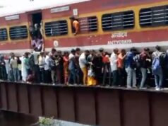 ट्रेन में आग लगने की सूचना से मची अफरा तफरी, बाणगंगा पुल पर जान बचाते नजर आए यात्री