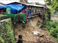 भारी बारिश बनी आफत, चंडी देवी के पास पुश्ता ढहा ,प्रसाशनिक टीम मौके पर